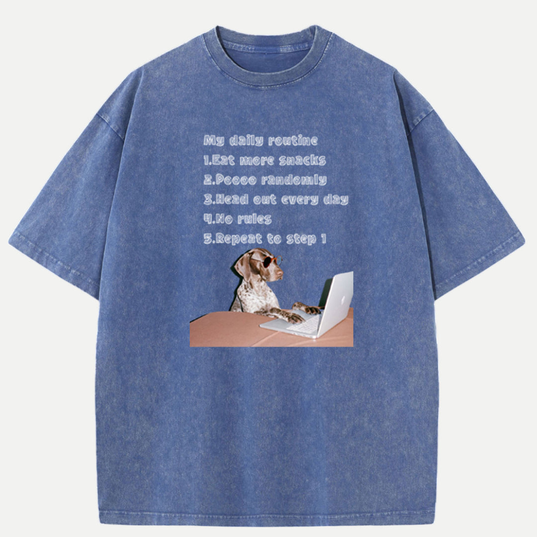 My Daily Routine Dog vintage T-Shirt