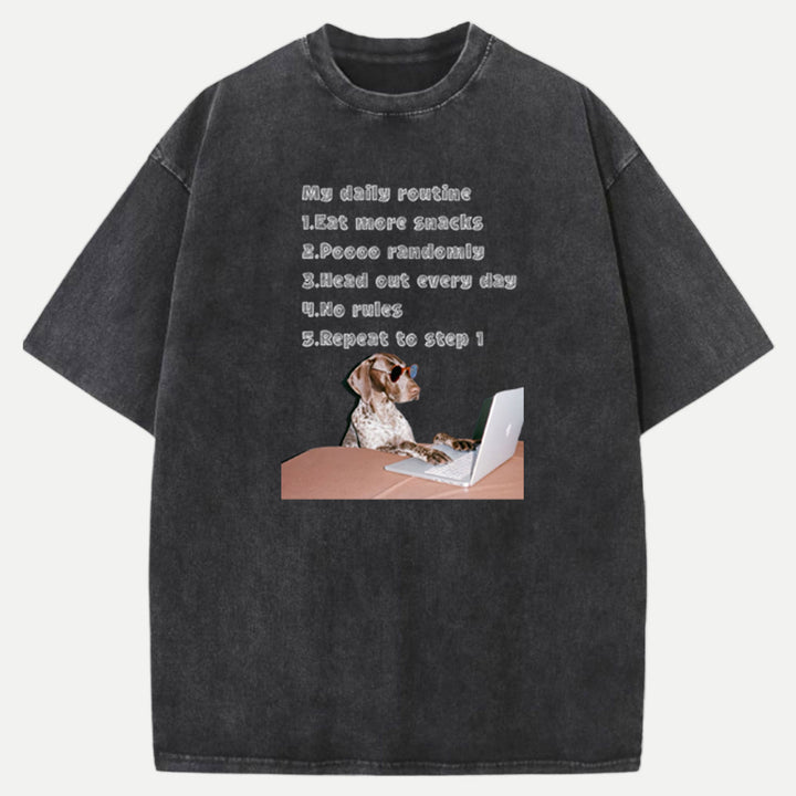 My Daily Routine Dog vintage T-Shirt