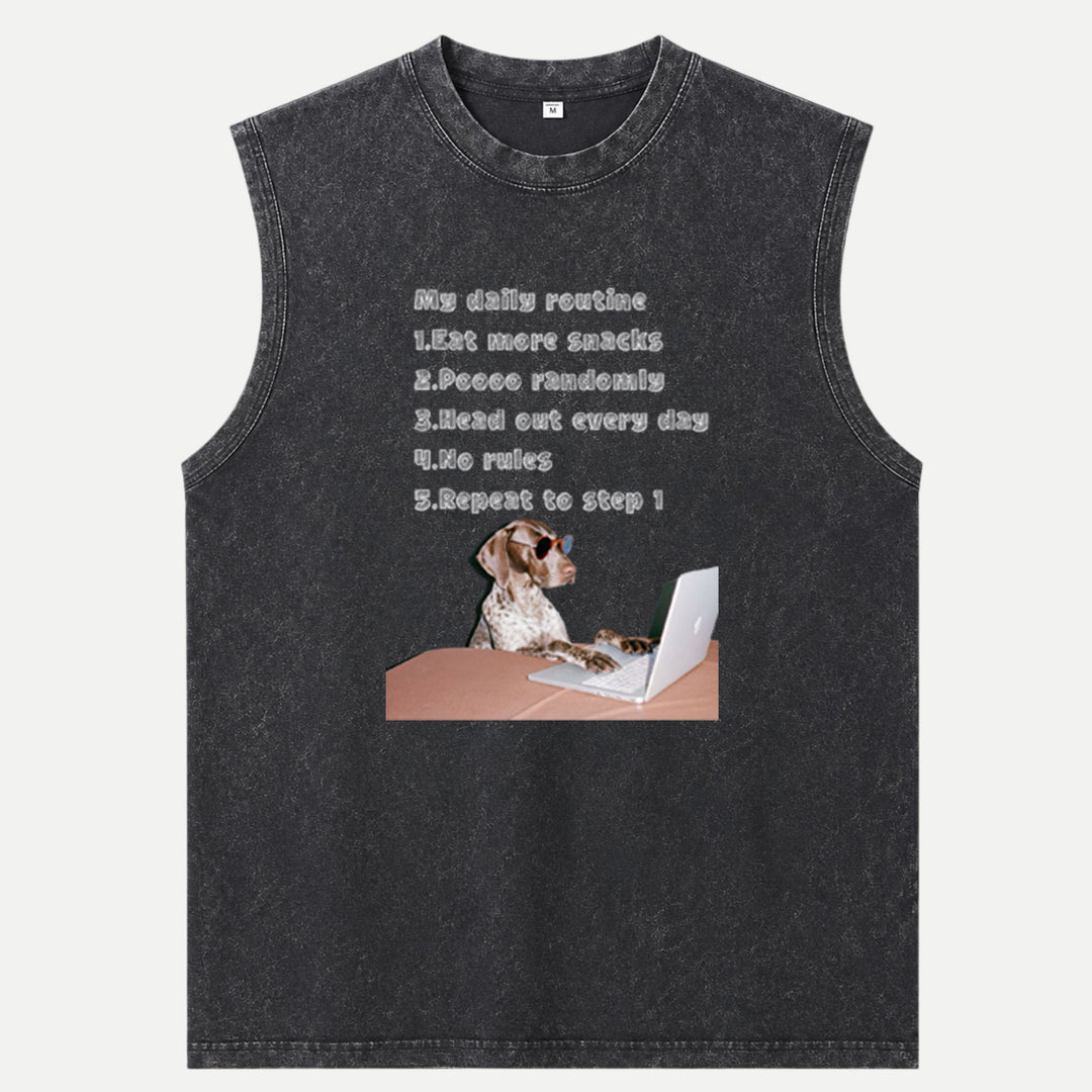 My Daily Routine Dog vintage T-Shirt