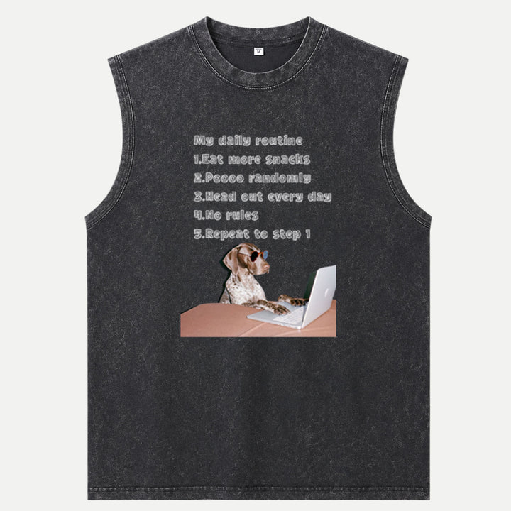 My Daily Routine Dog vintage T-Shirt