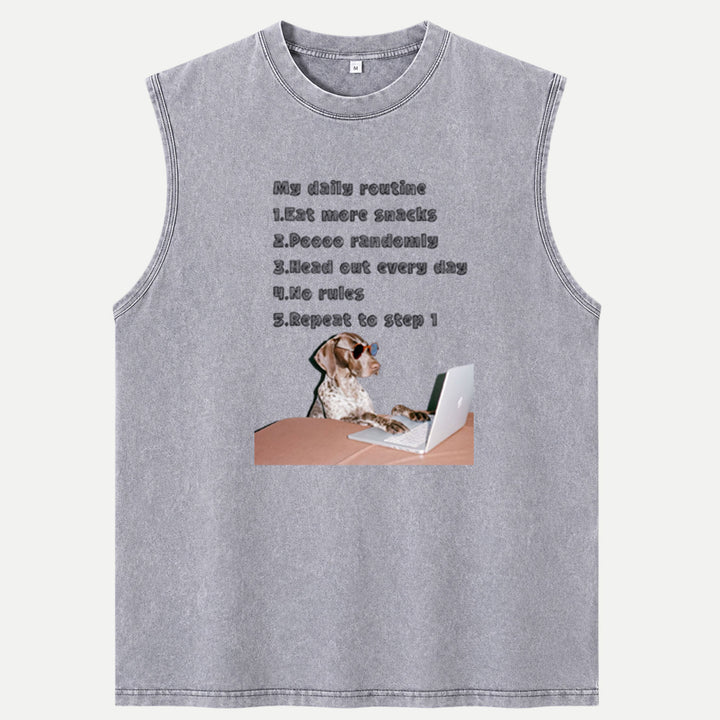 My Daily Routine Dog vintage T-Shirt