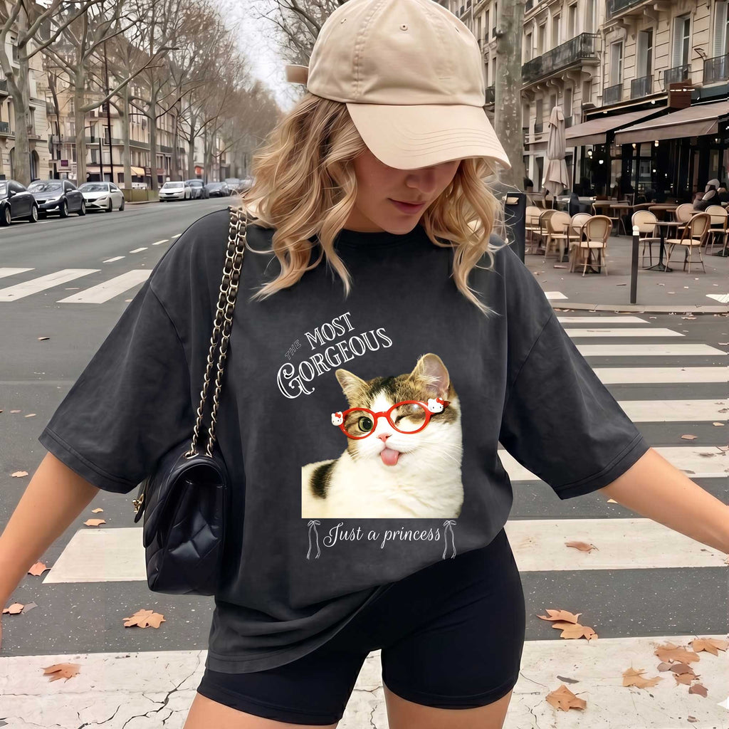 Sassy Cat "The Most Gorgeous" Graphic T-shirt