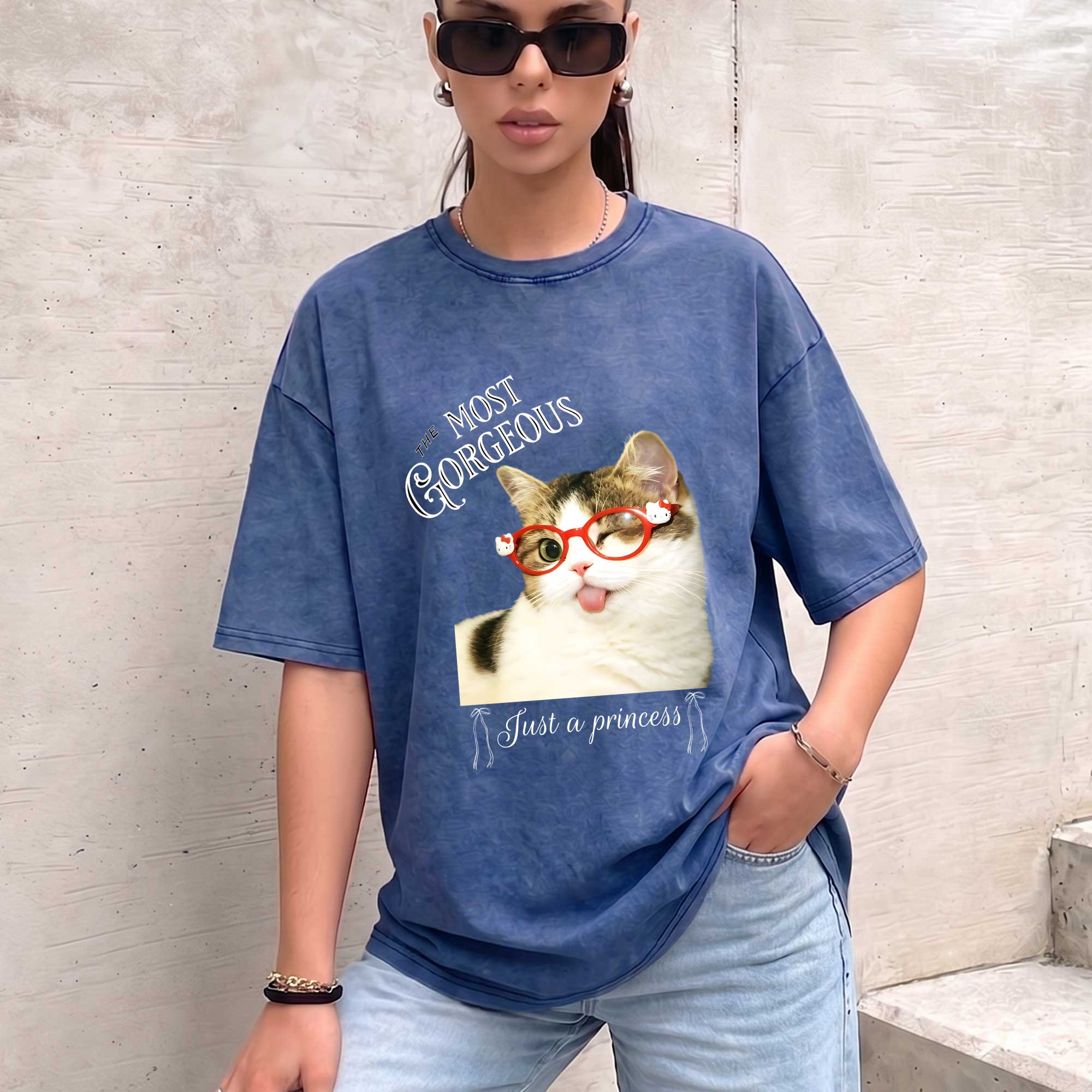 Sassy Cat "The Most Gorgeous" Graphic T-shirt