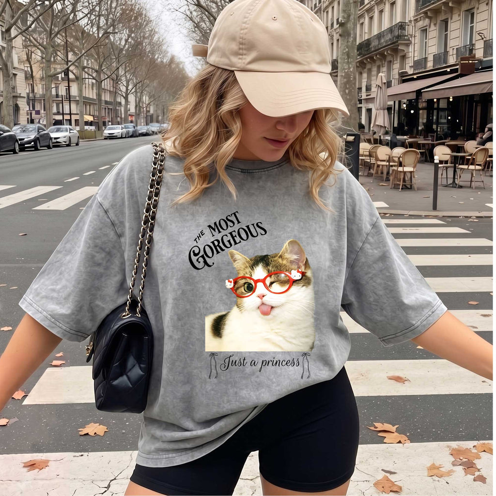 Sassy Cat "The Most Gorgeous" Graphic T-shirt