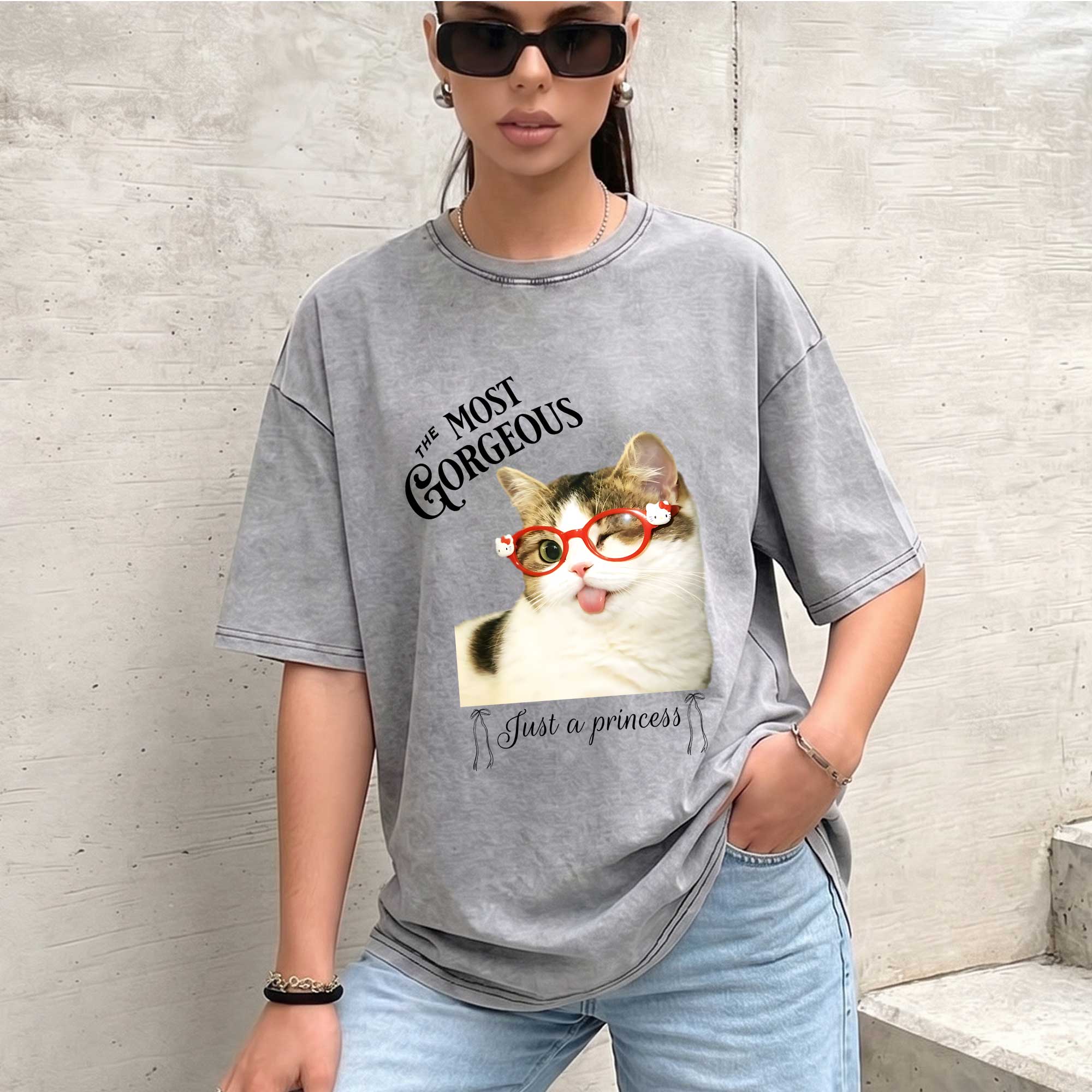 Sassy Cat "The Most Gorgeous" Graphic T-shirt