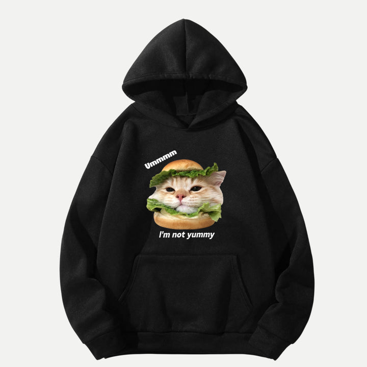 Funny Cat Burger Graphic Vintage T-Shirt