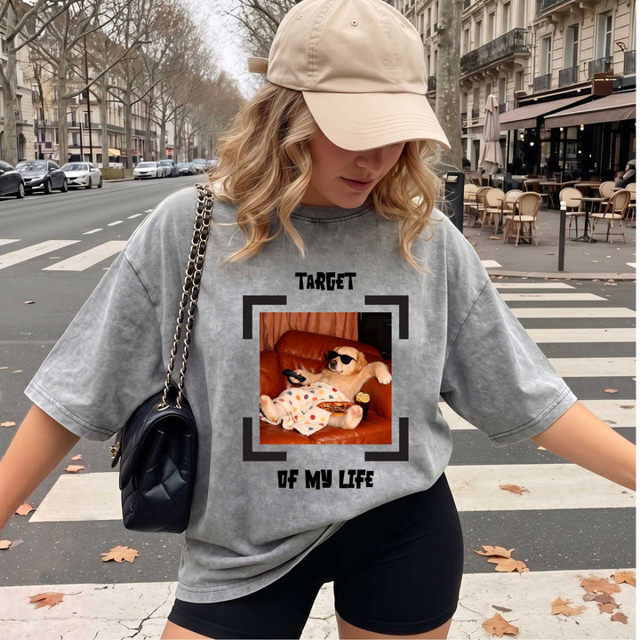 Funny Dog "Target of My Life" Graphic T-Shirt