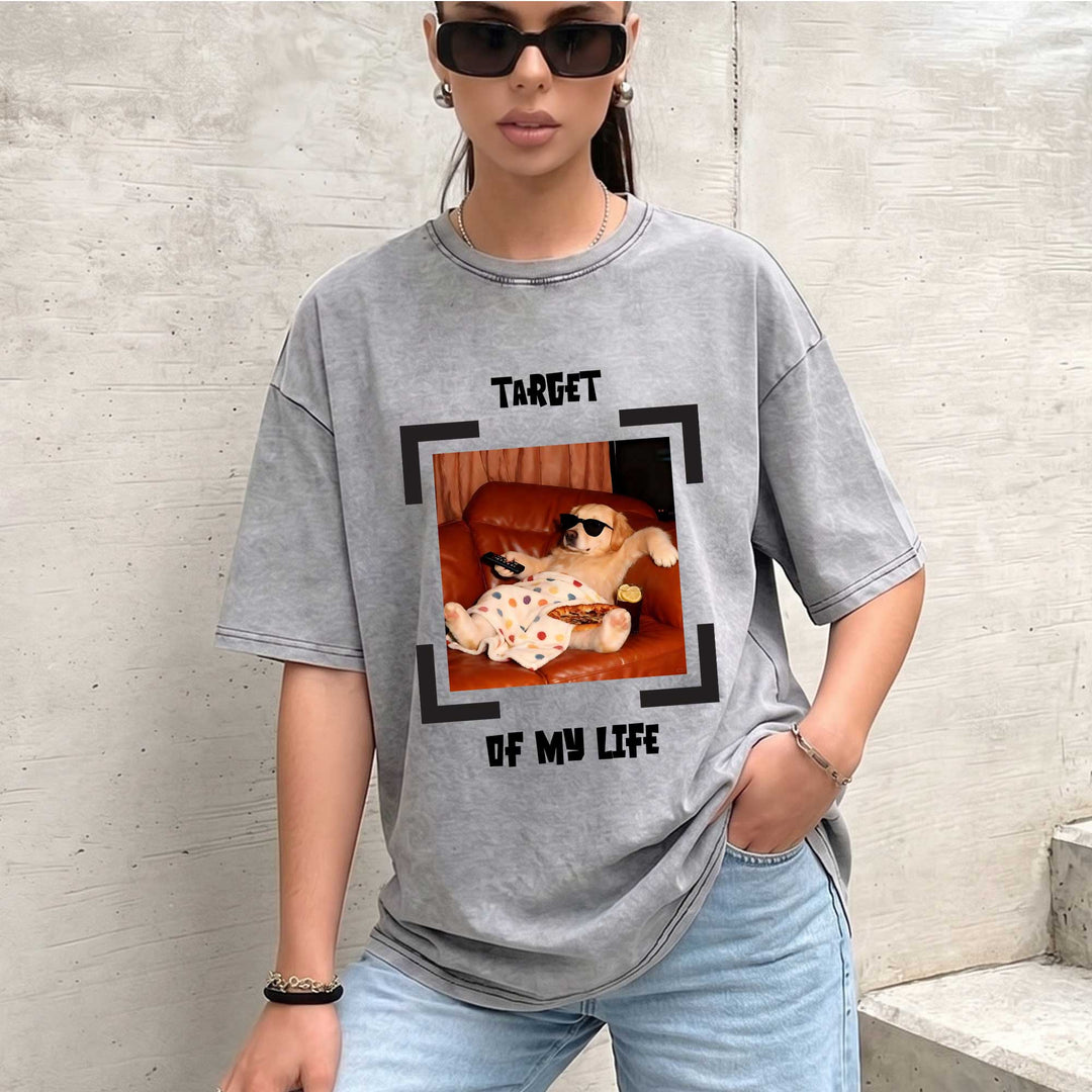 Funny Dog "Target of My Life" Graphic T-Shirt