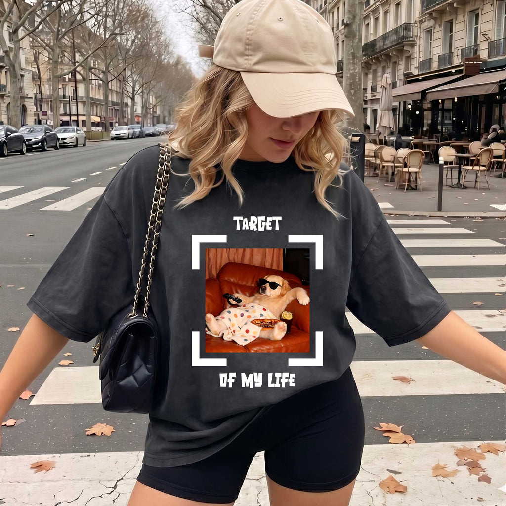 Funny Dog "Target of My Life" Graphic T-Shirt