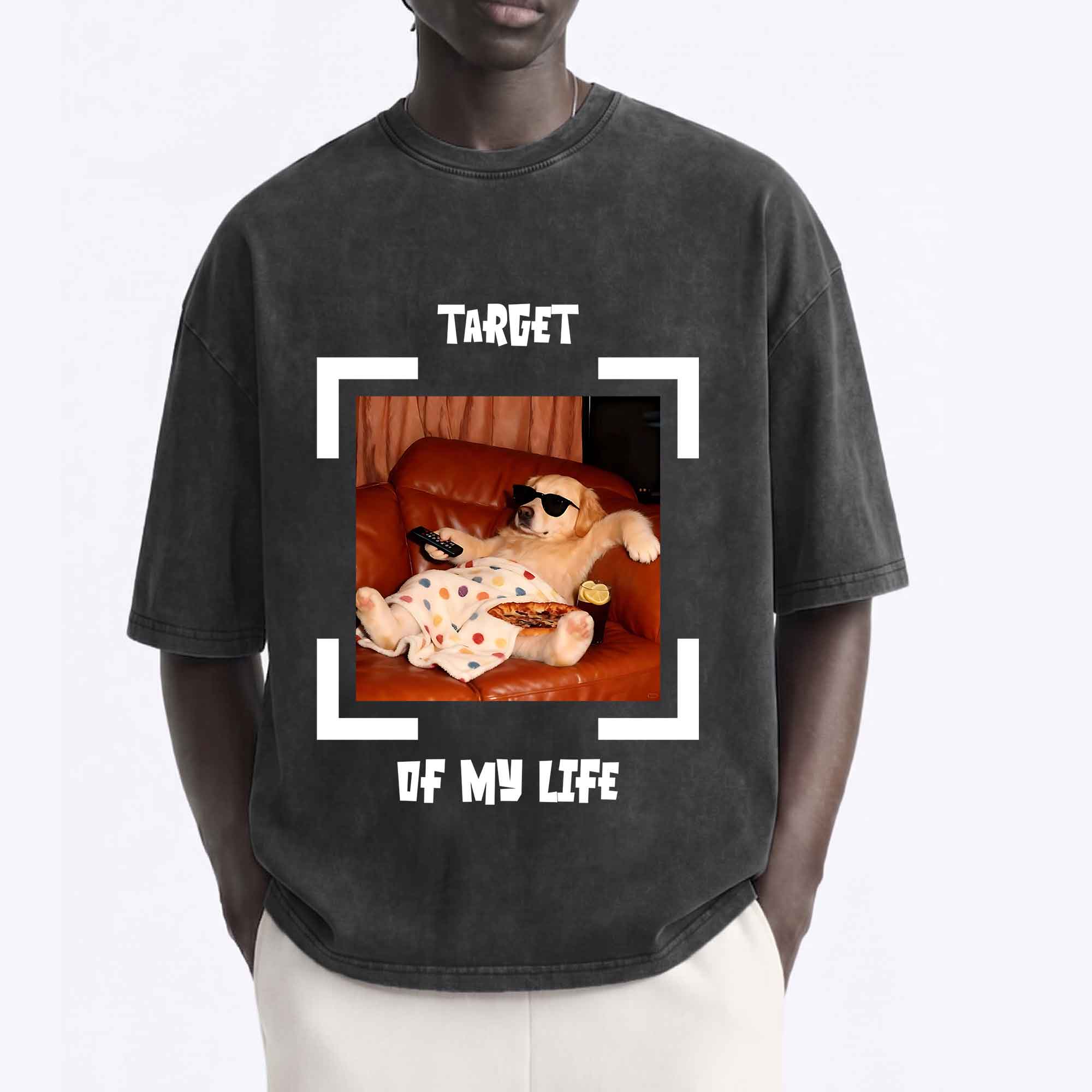 Funny Dog "Target of My Life" Graphic T-Shirt