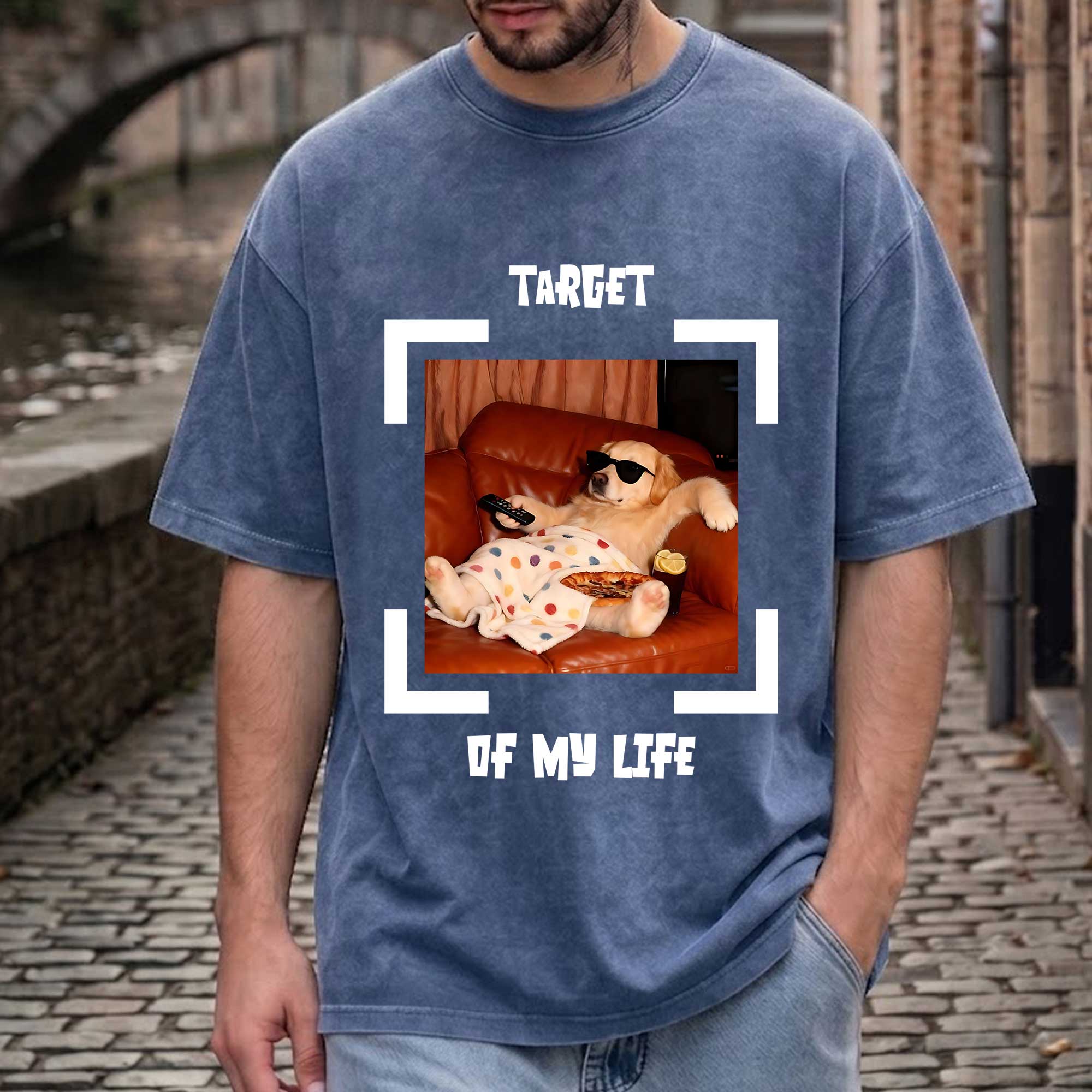 Funny Dog "Target of My Life" Graphic T-Shirt