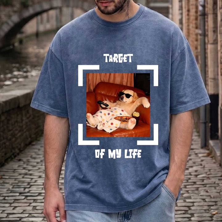 Funny Dog "Target of My Life" Graphic T-Shirt