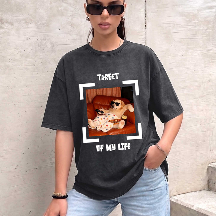 Funny Dog "Target of My Life" Graphic T-Shirt