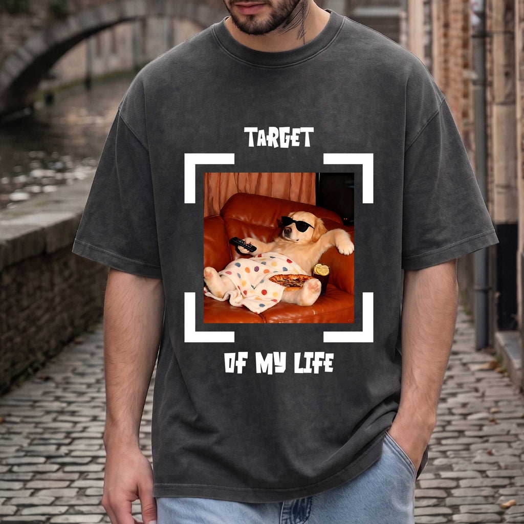 Funny Dog "Target of My Life" Graphic T-Shirt