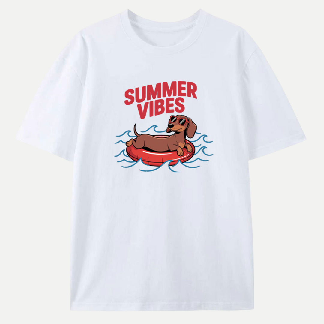Summer Vibes Dachshund Graphic Vintage T-Shirt