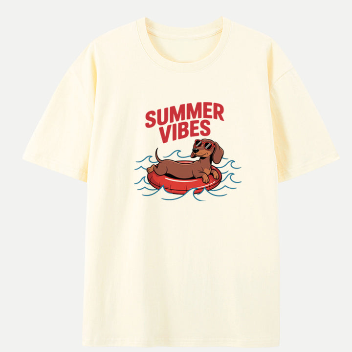 Summer Vibes Dachshund Graphic Vintage T-Shirt