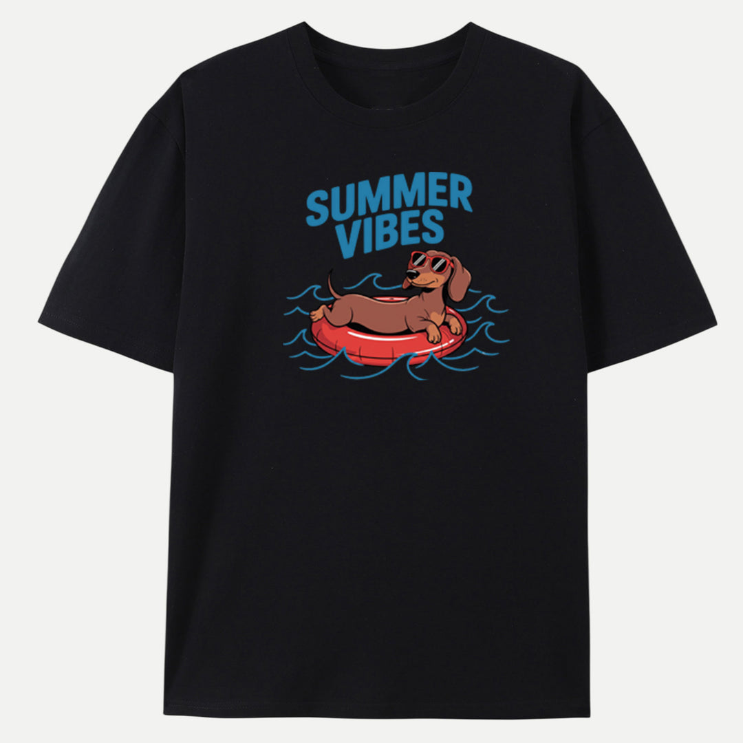 Summer Vibes Dachshund Graphic Vintage T-Shirt