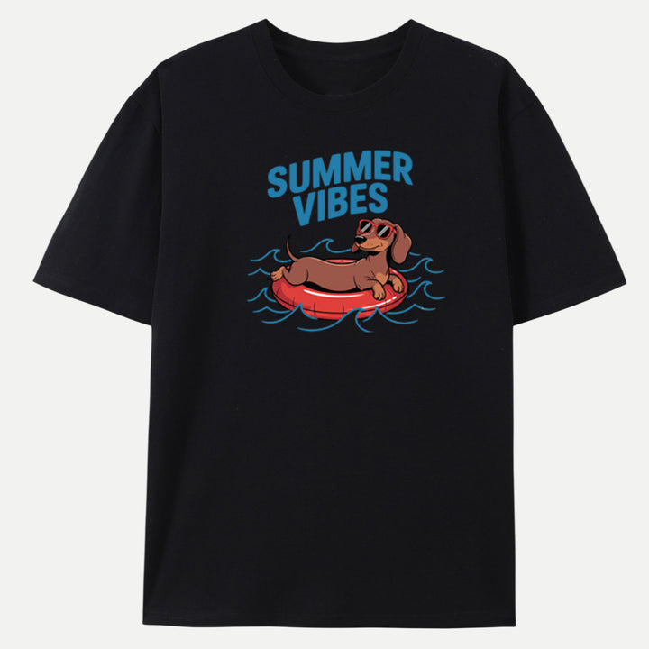 Summer Vibes Dachshund Graphic Vintage T-Shirt