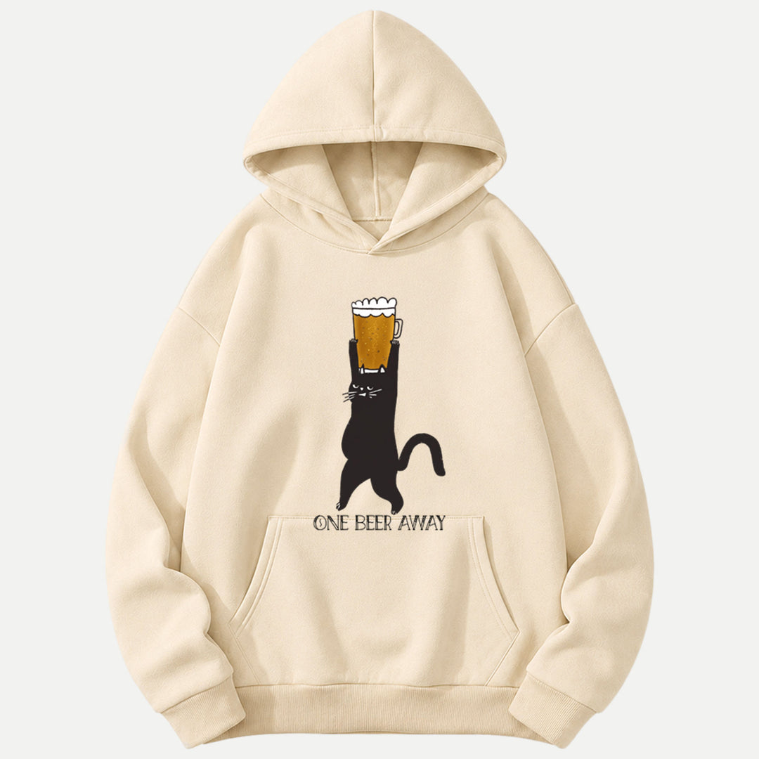 One Beer Away Funny Cat T-Shirt