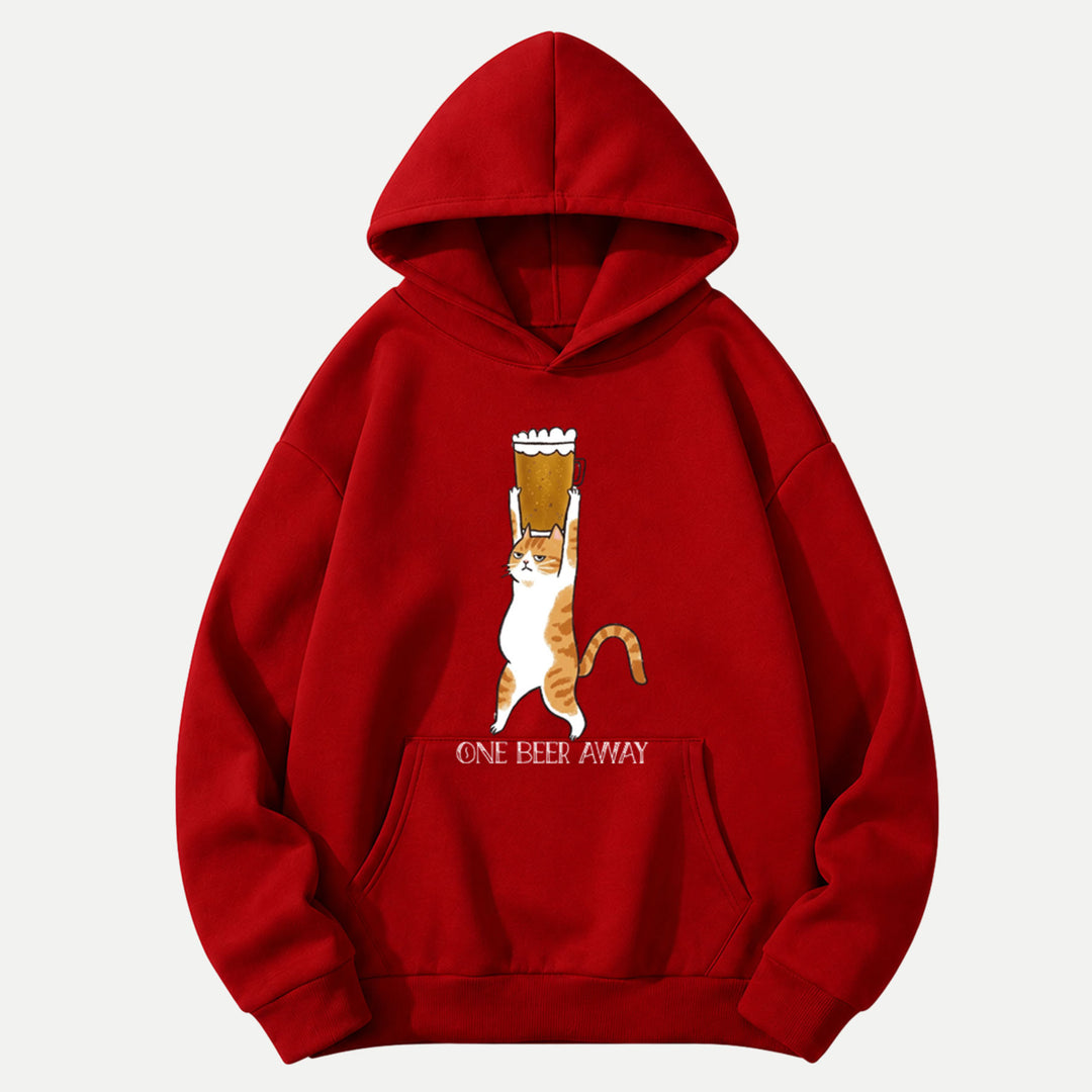 One Beer Away Funny Cat T-Shirt