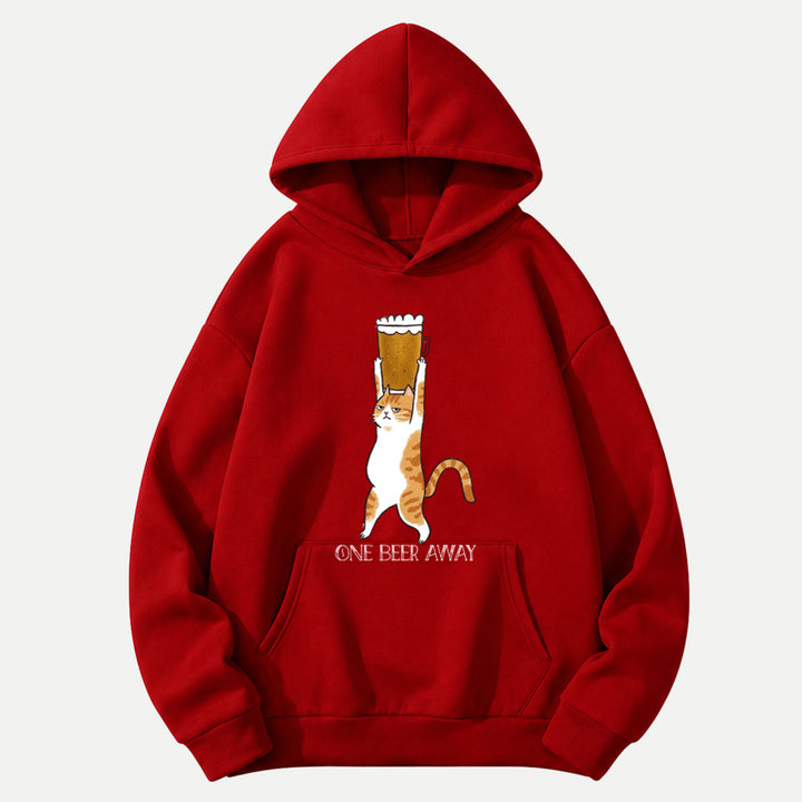 One Beer Away Funny Cat T-Shirt