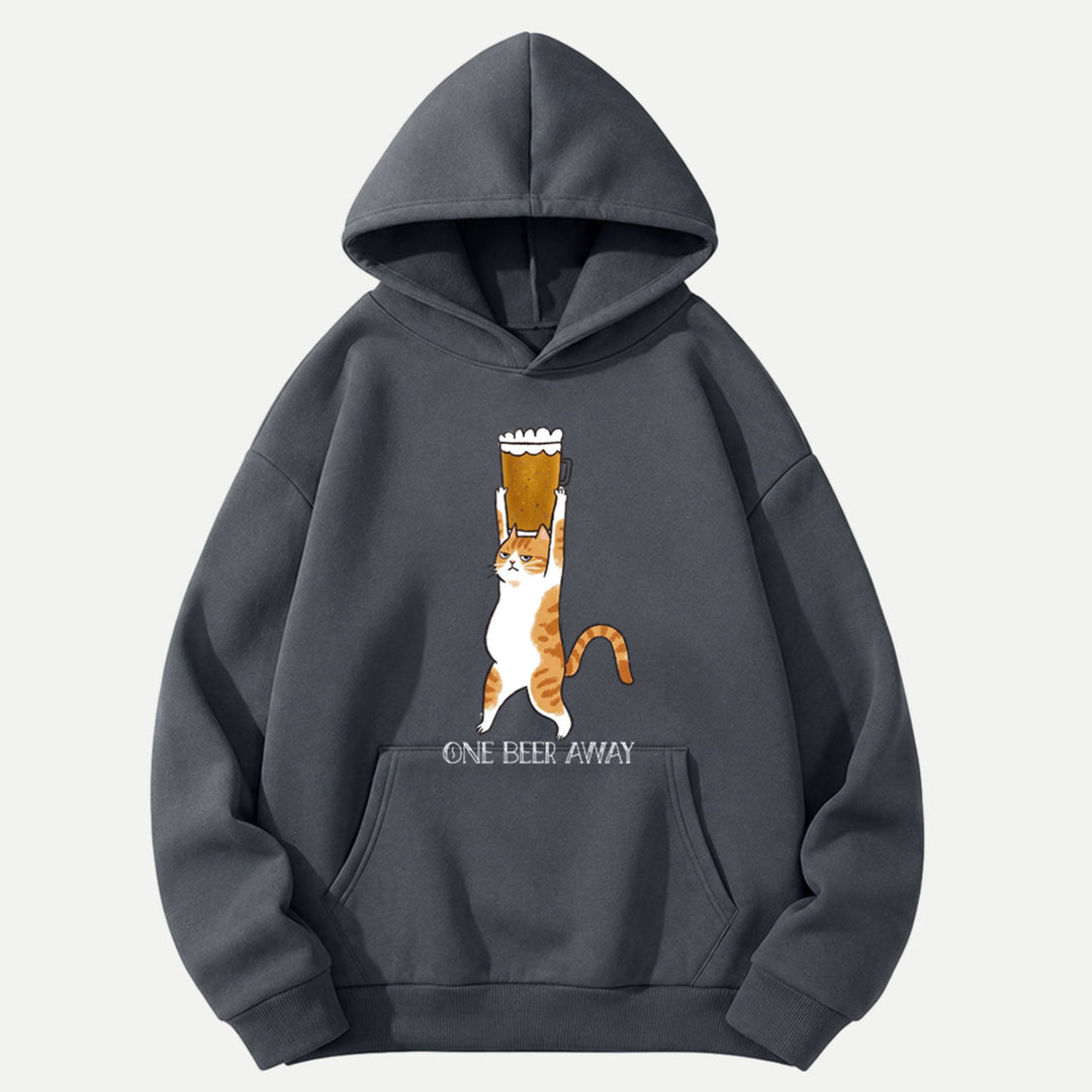 One Beer Away Funny Cat T-Shirt