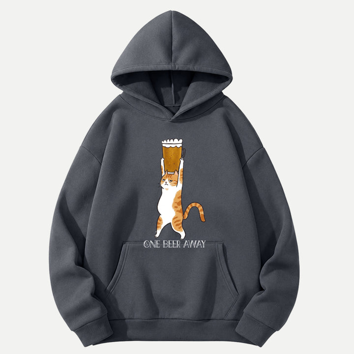 One Beer Away Funny Cat T-Shirt