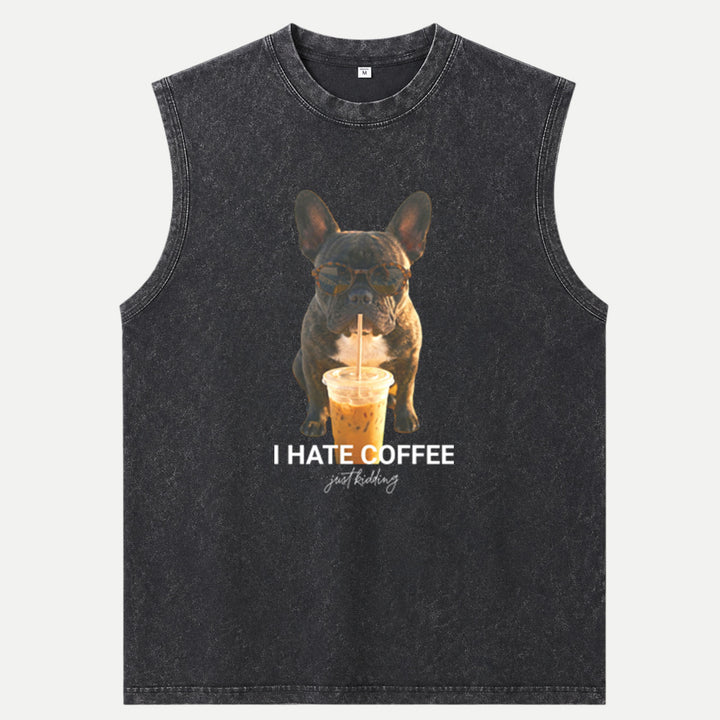 I Hate Coffee Just Kidding French Bulldog vintage T-Shirt