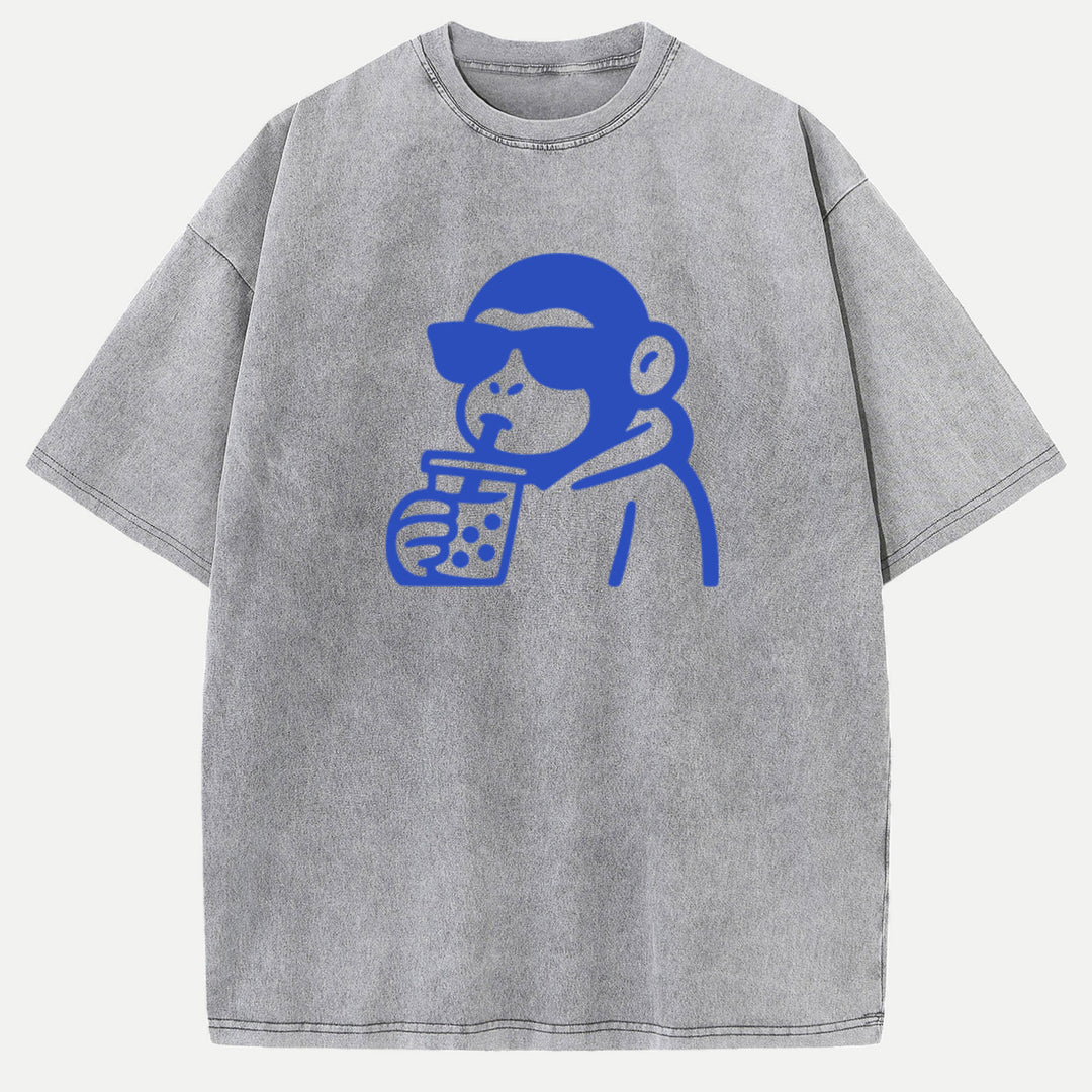 Cool Monkey Drinking Boba T-Shirt