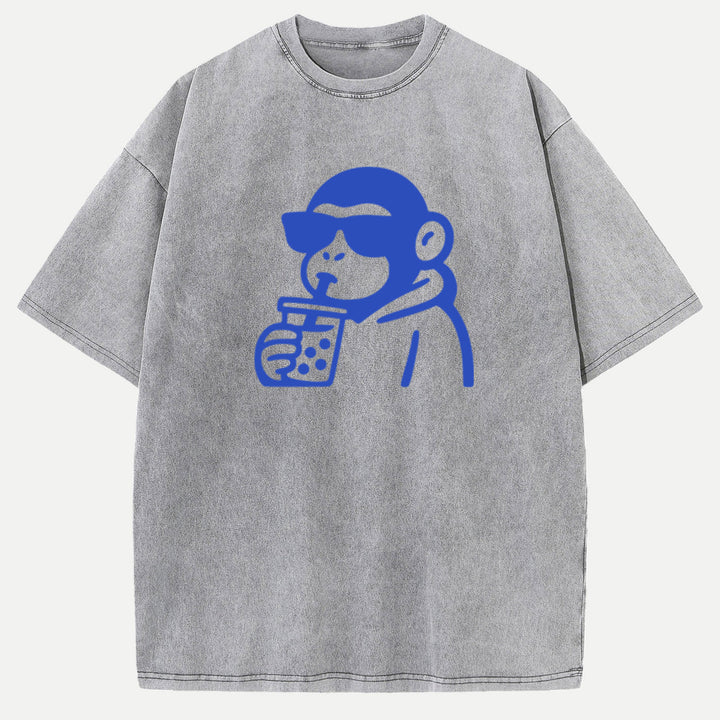 Cool Monkey Drinking Boba T-Shirt