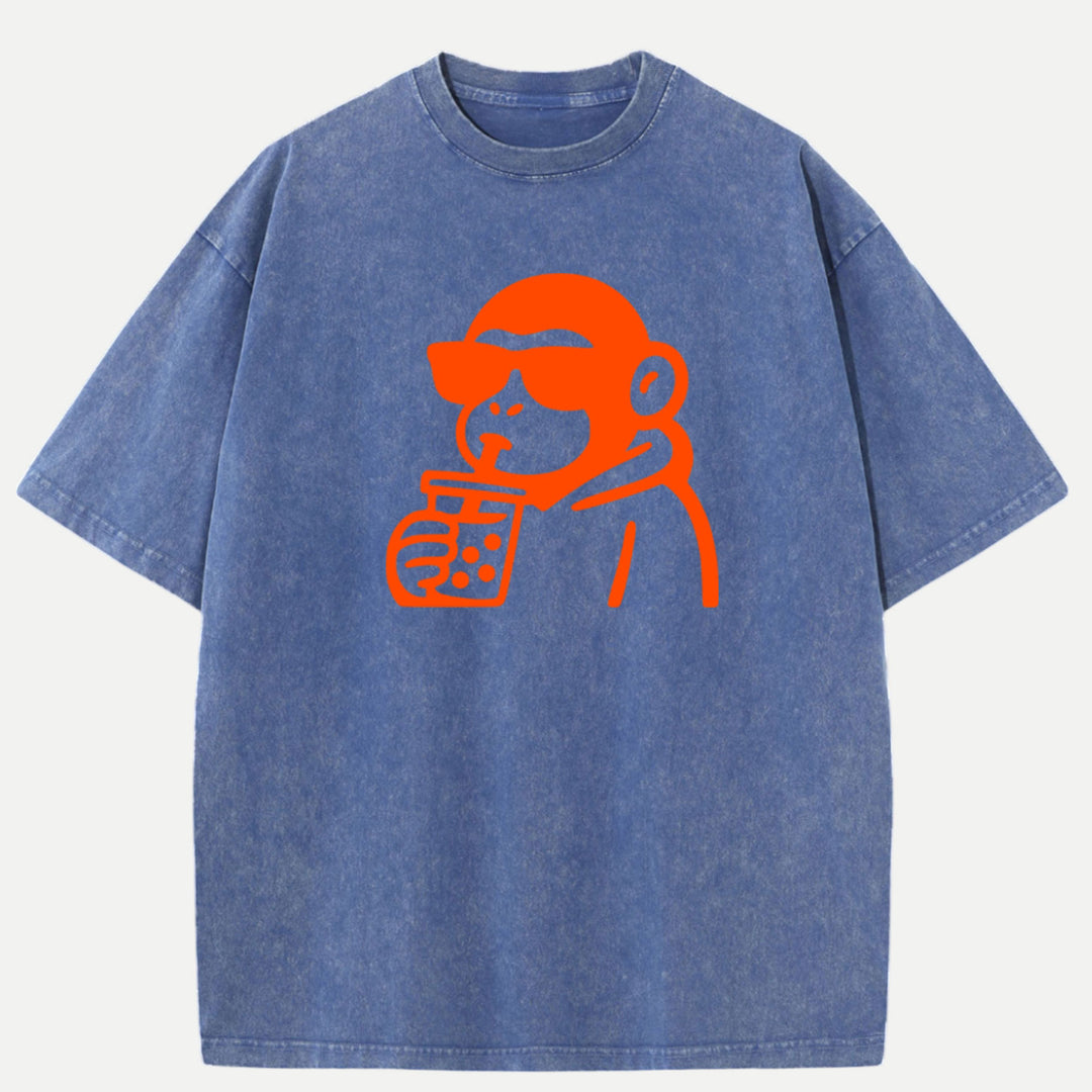 Cool Monkey Drinking Boba T-Shirt