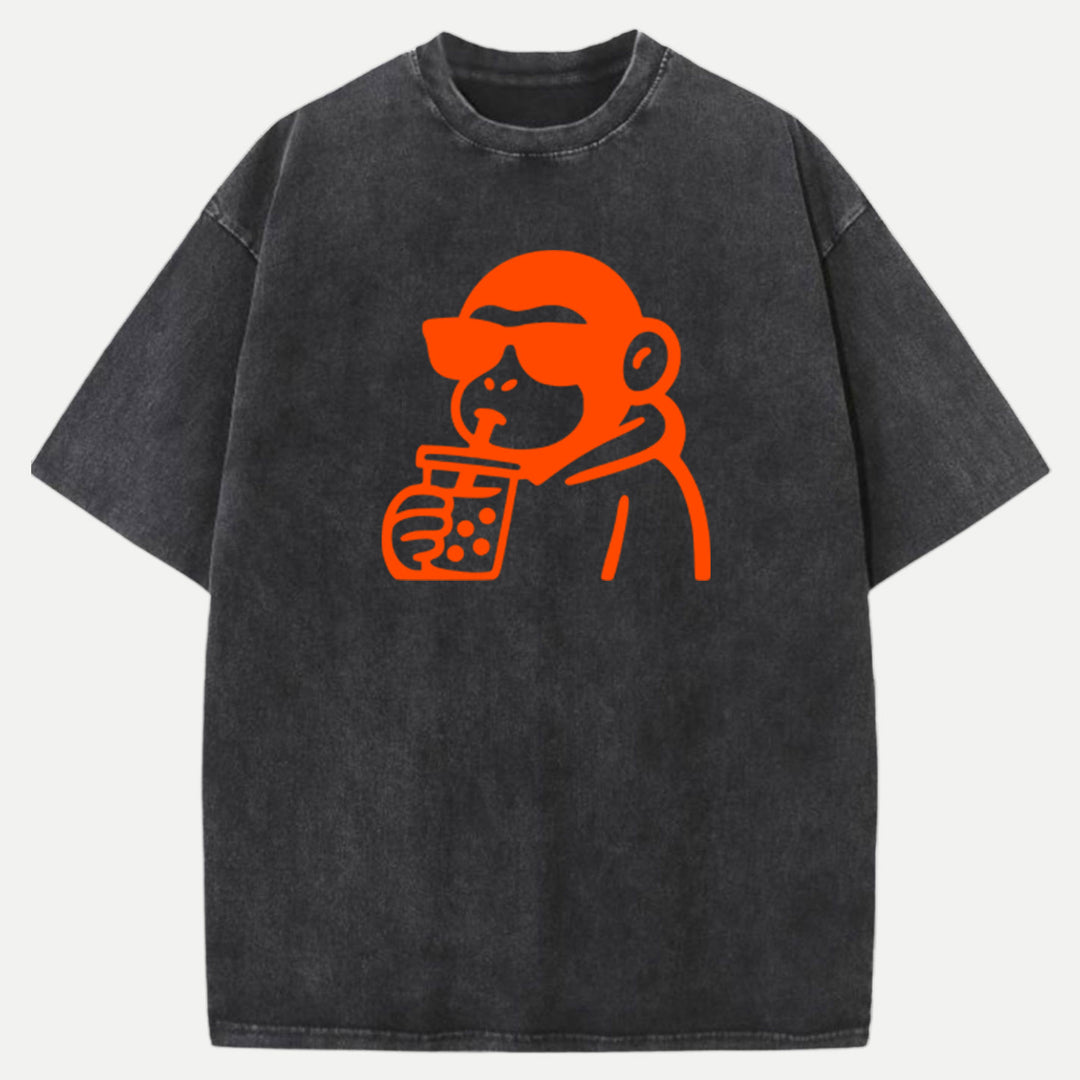 Cool Monkey Drinking Boba T-Shirt