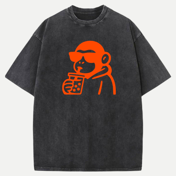 Cool Monkey Drinking Boba T-Shirt
