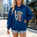 Floral "LOVE" Bloom Graphic Hoodie