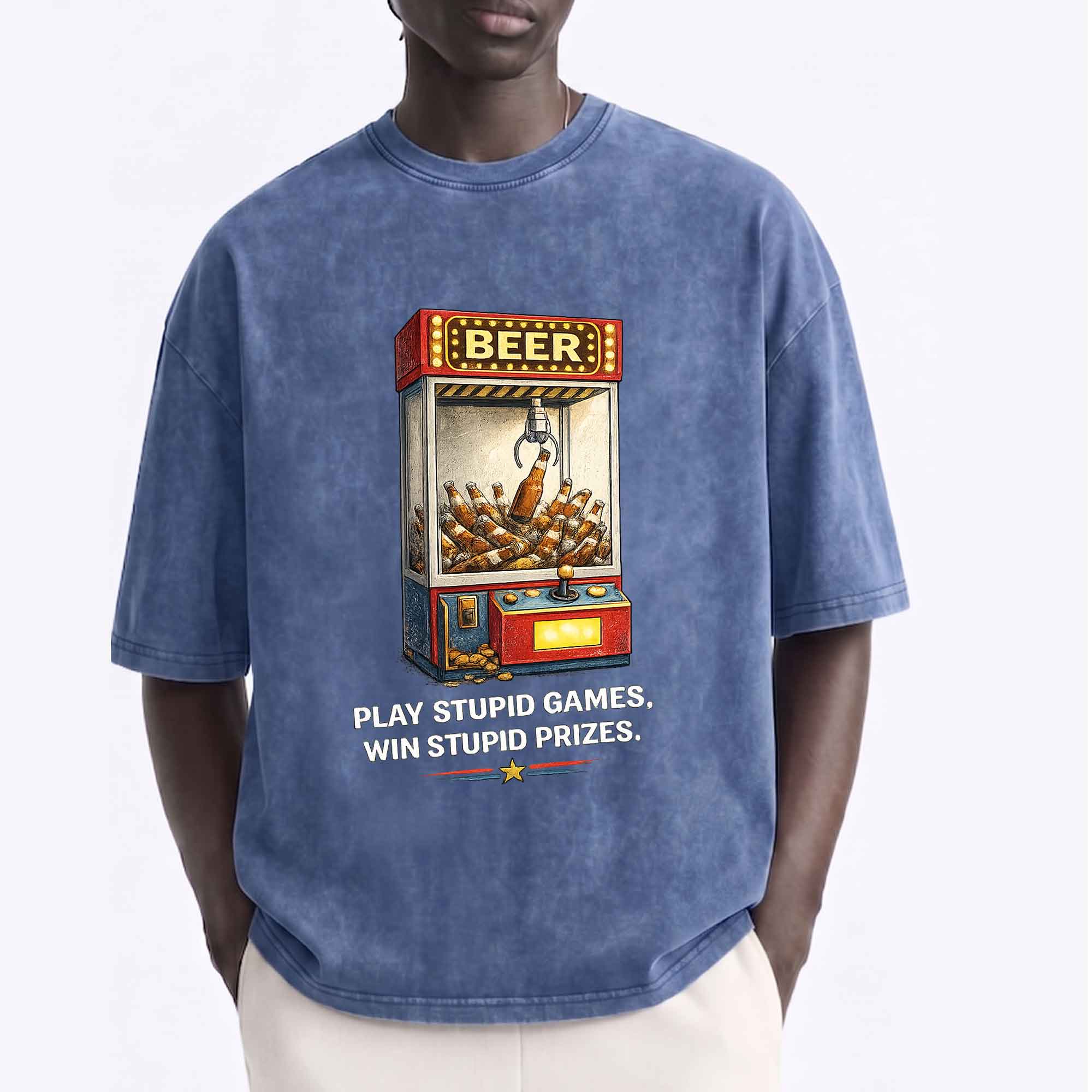 Funny Beer Claw Machine Graphic T-shirt