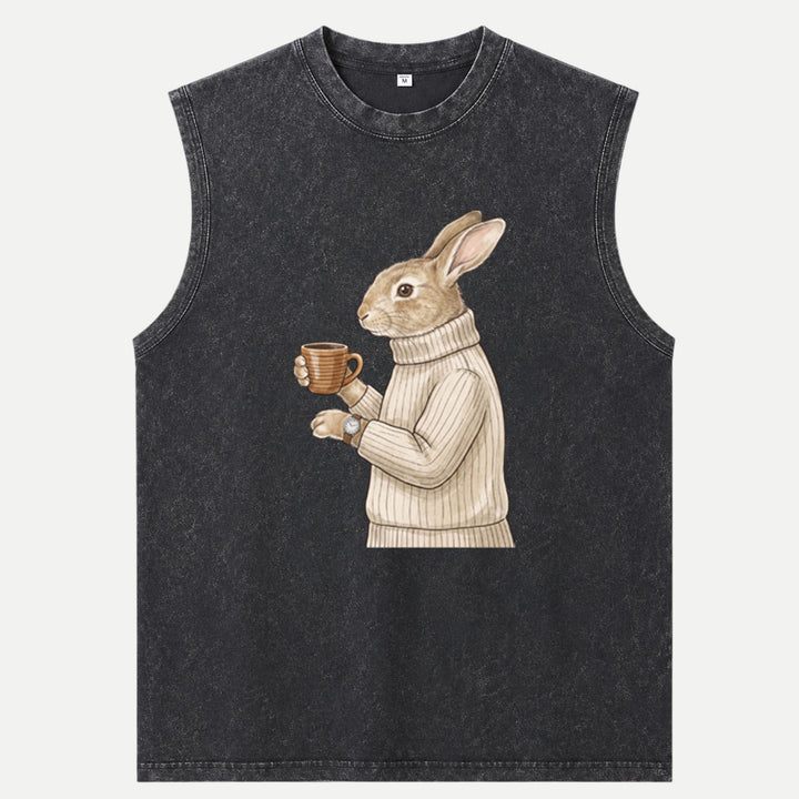 Sophisticated Coffee Drinking Rabbit T-Shirt