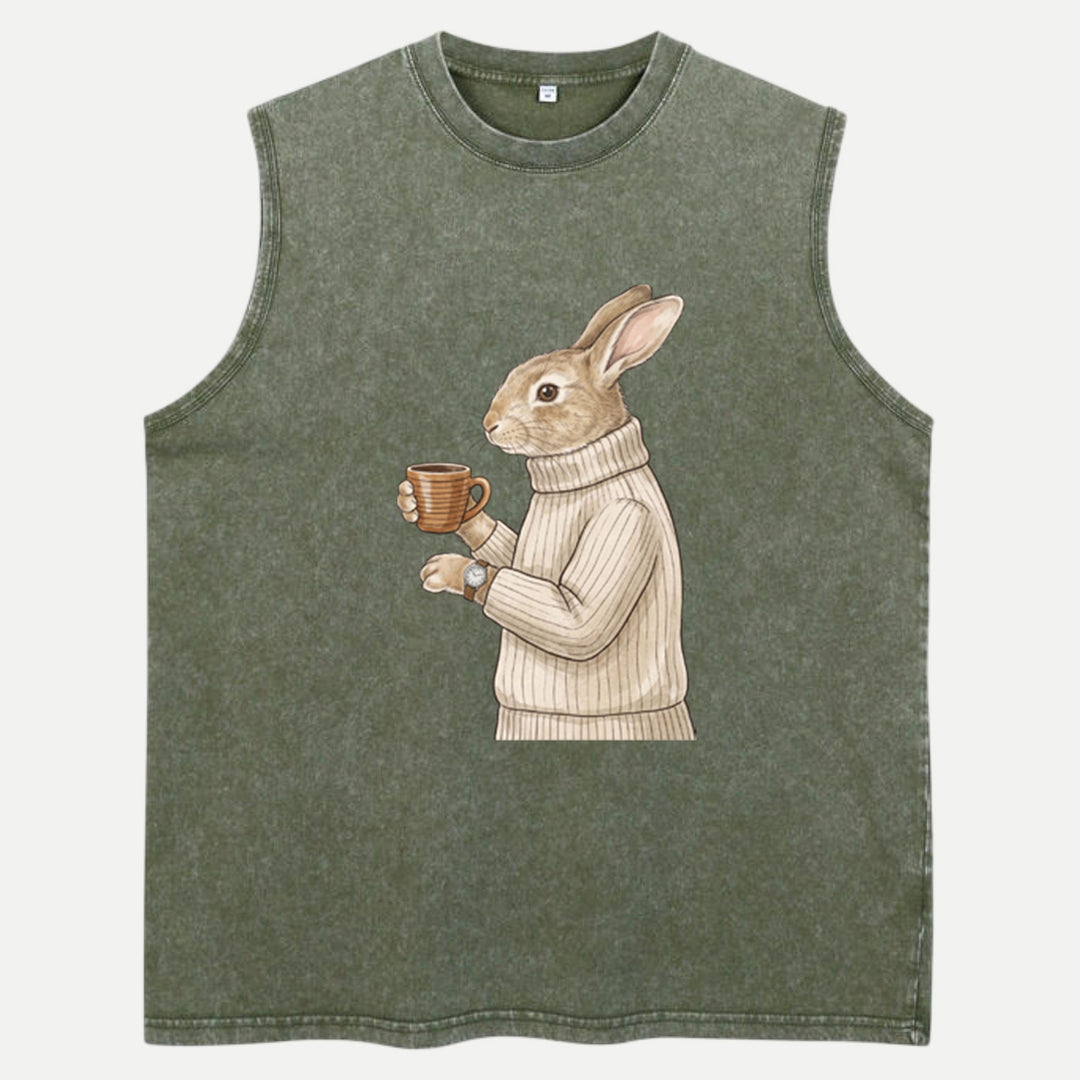 Sophisticated Coffee Drinking Rabbit T-Shirt