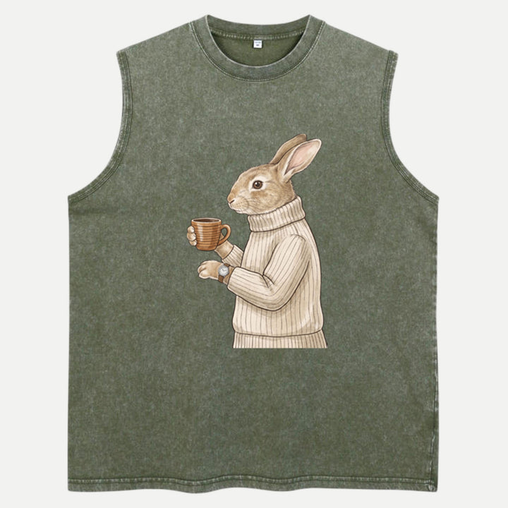 Sophisticated Coffee Drinking Rabbit T-Shirt