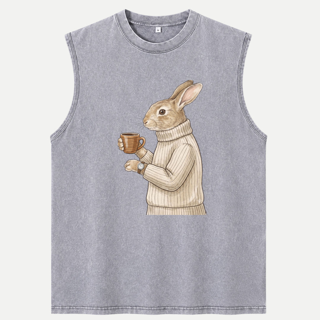 Sophisticated Coffee Drinking Rabbit T-Shirt