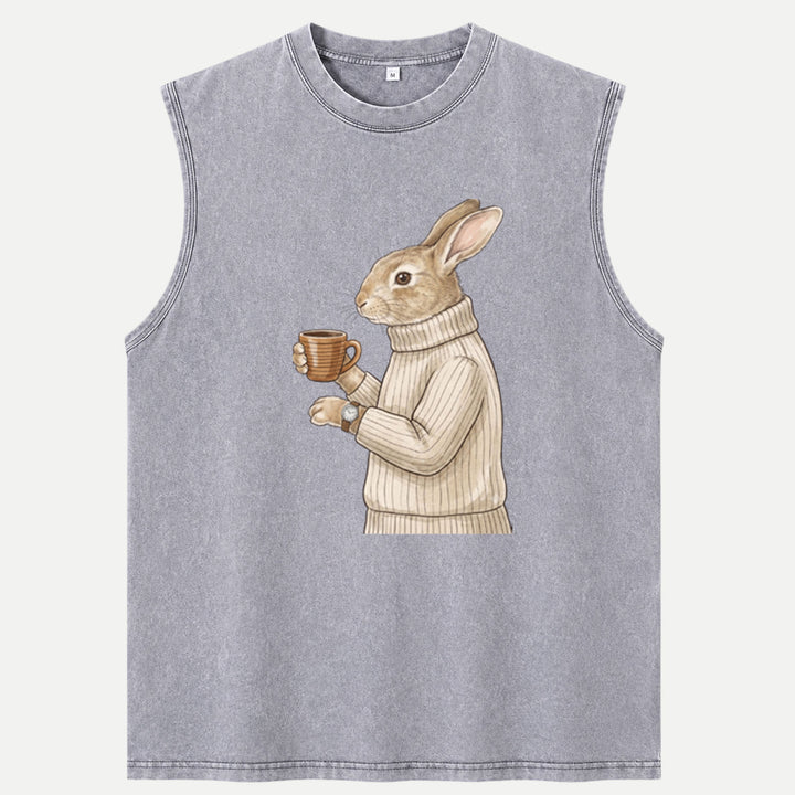 Sophisticated Coffee Drinking Rabbit T-Shirt