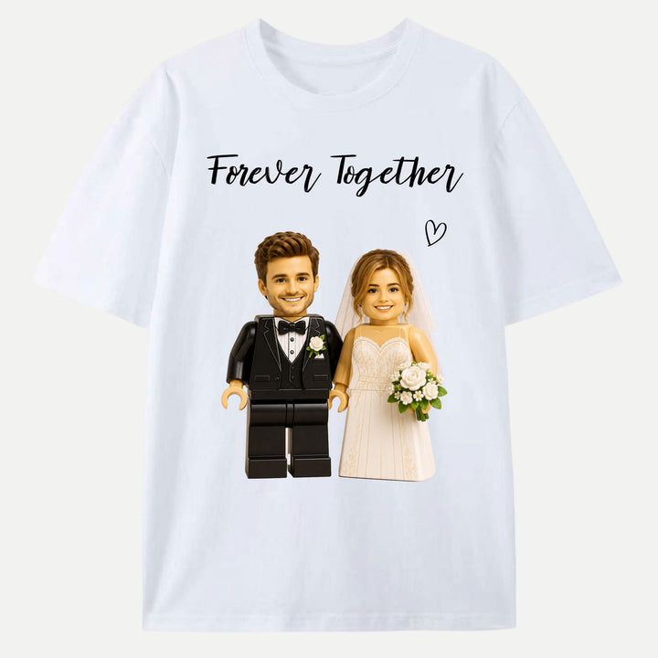 Personalized Brick Figure "Forever Together" Wedding T-Shirt