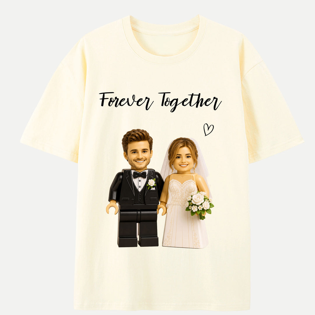 Personalized Brick Figure "Forever Together" Wedding T-Shirt