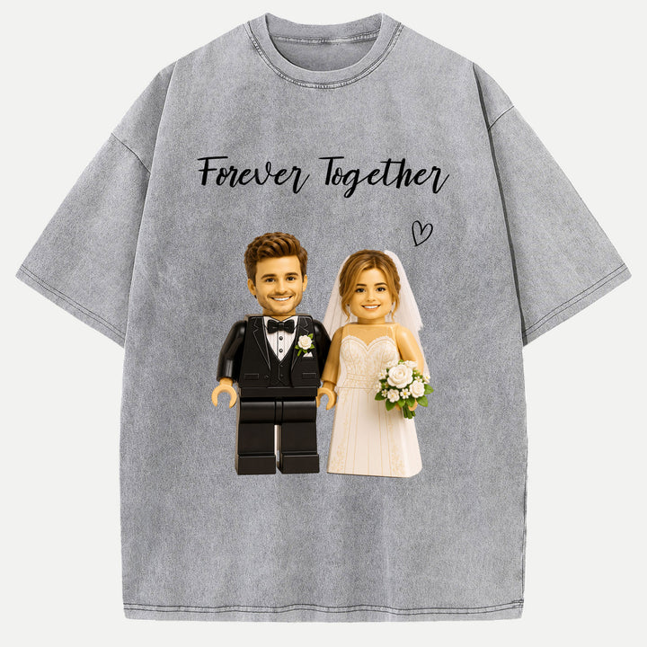 Personalized Brick Figure "Forever Together" Wedding T-Shirt