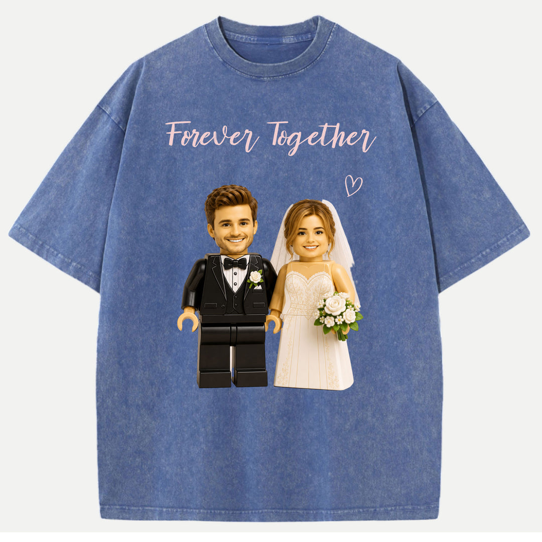 Personalized Brick Figure "Forever Together" Wedding T-Shirt