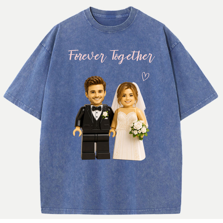 Personalized Brick Figure "Forever Together" Wedding T-Shirt