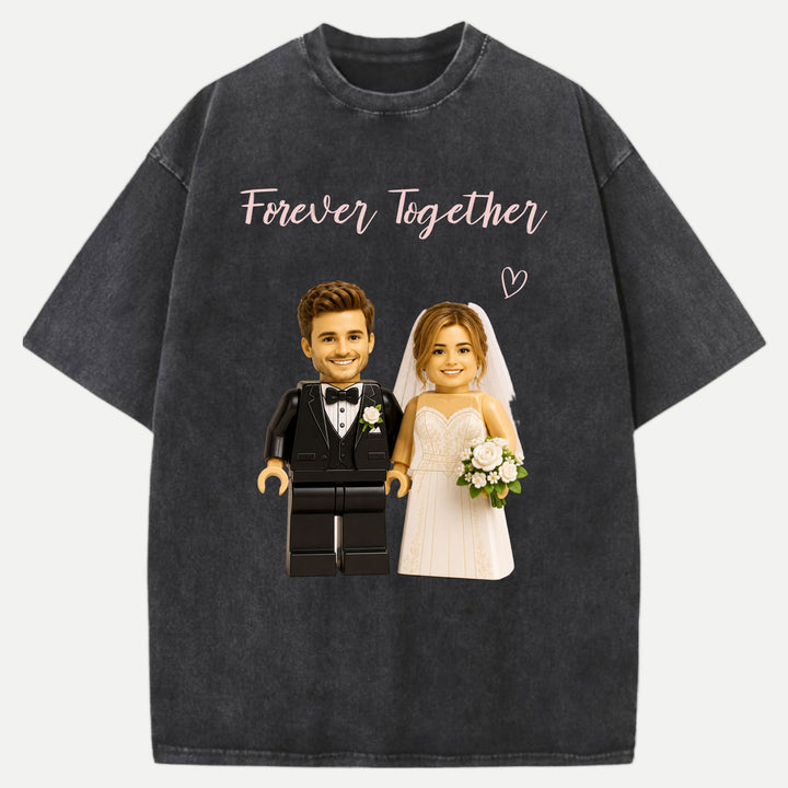 Personalized Brick Figure "Forever Together" Wedding T-Shirt