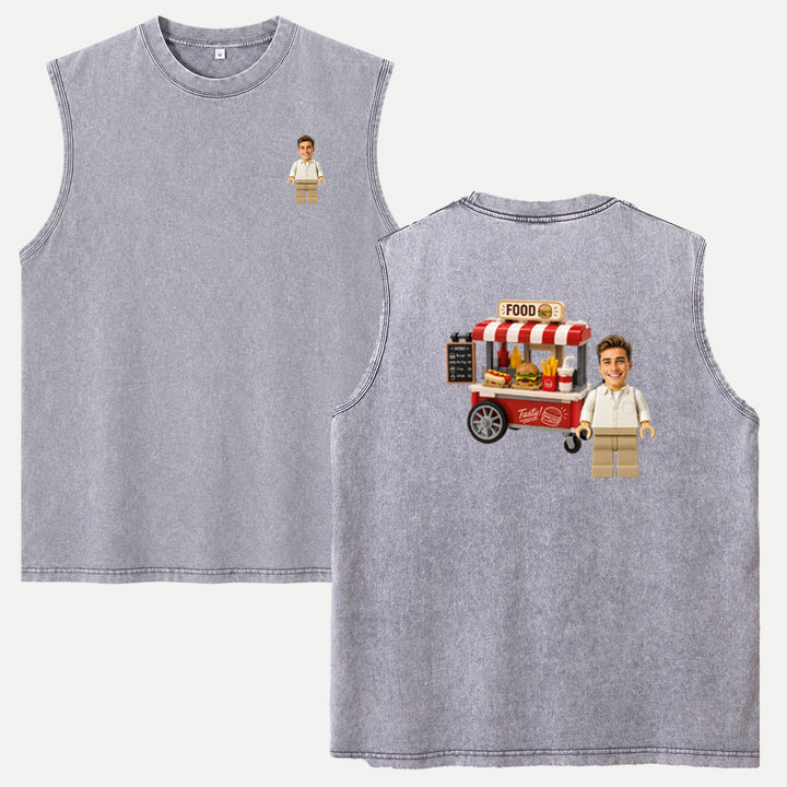 Personalized Brick Figure Food Cart T-Shirt