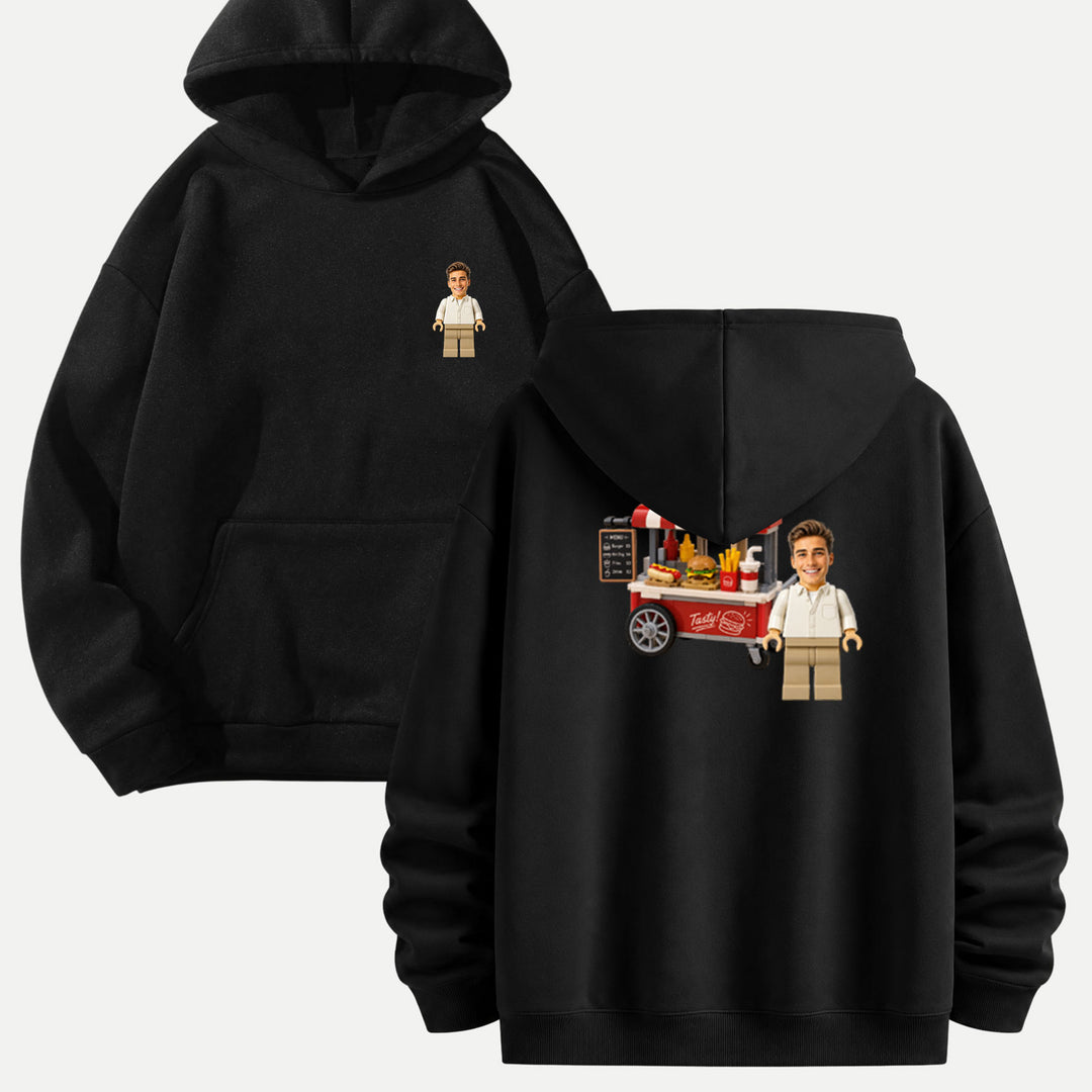 Personalized Brick Figure Food Cart T-Shirt