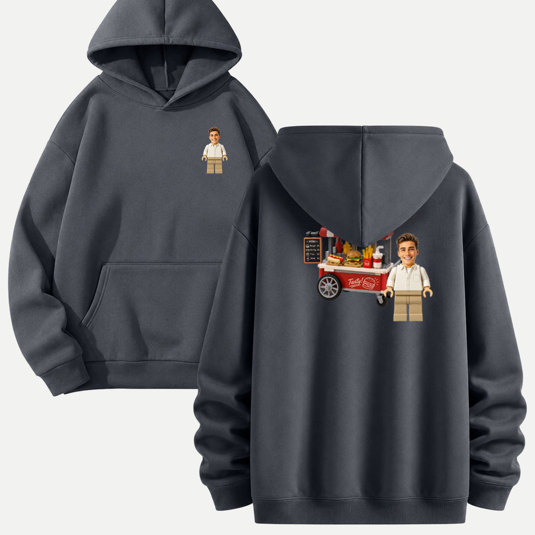 Personalized Brick Figure Food Cart T-Shirt