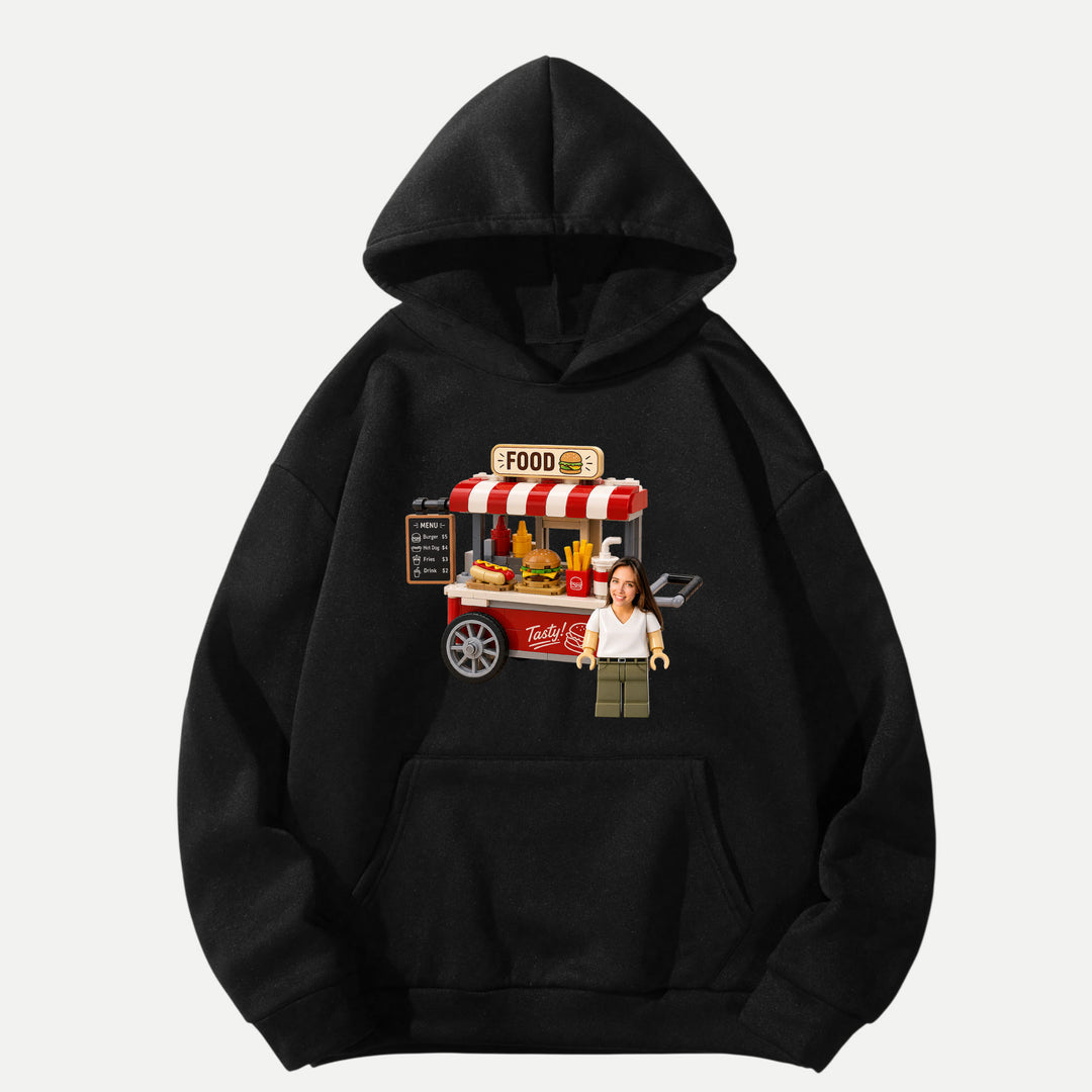 Personalized Brick Figure Food Cart T-Shirt